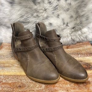 Not Rated Brown Strapped Grommet Booties